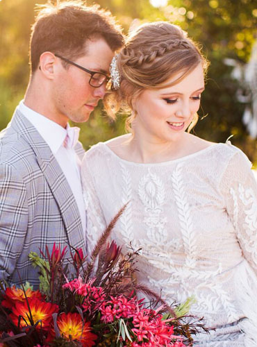 Black & White Photo Booth setup at an event venue