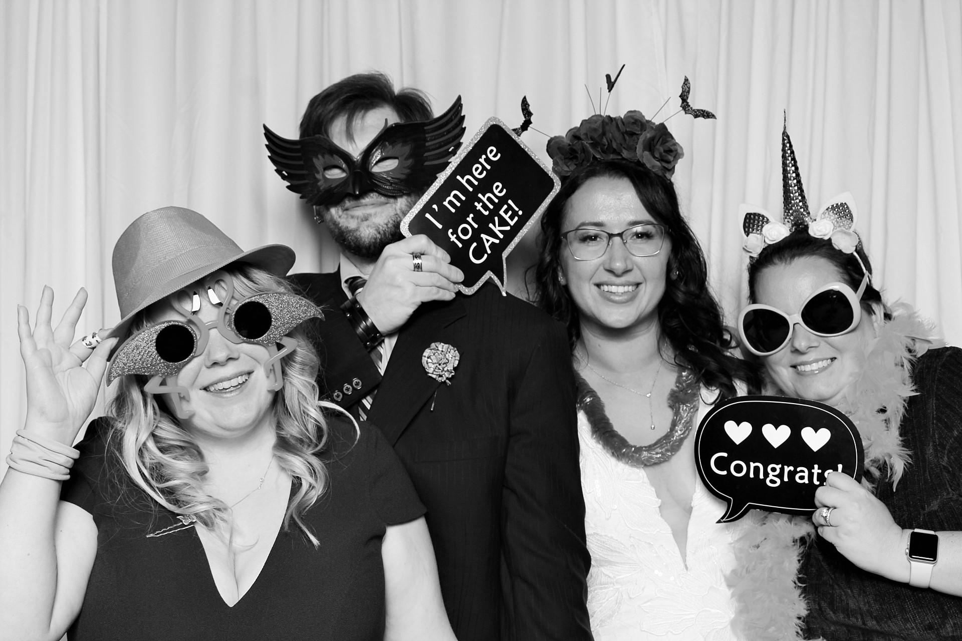 Black and white photo booth moment 1