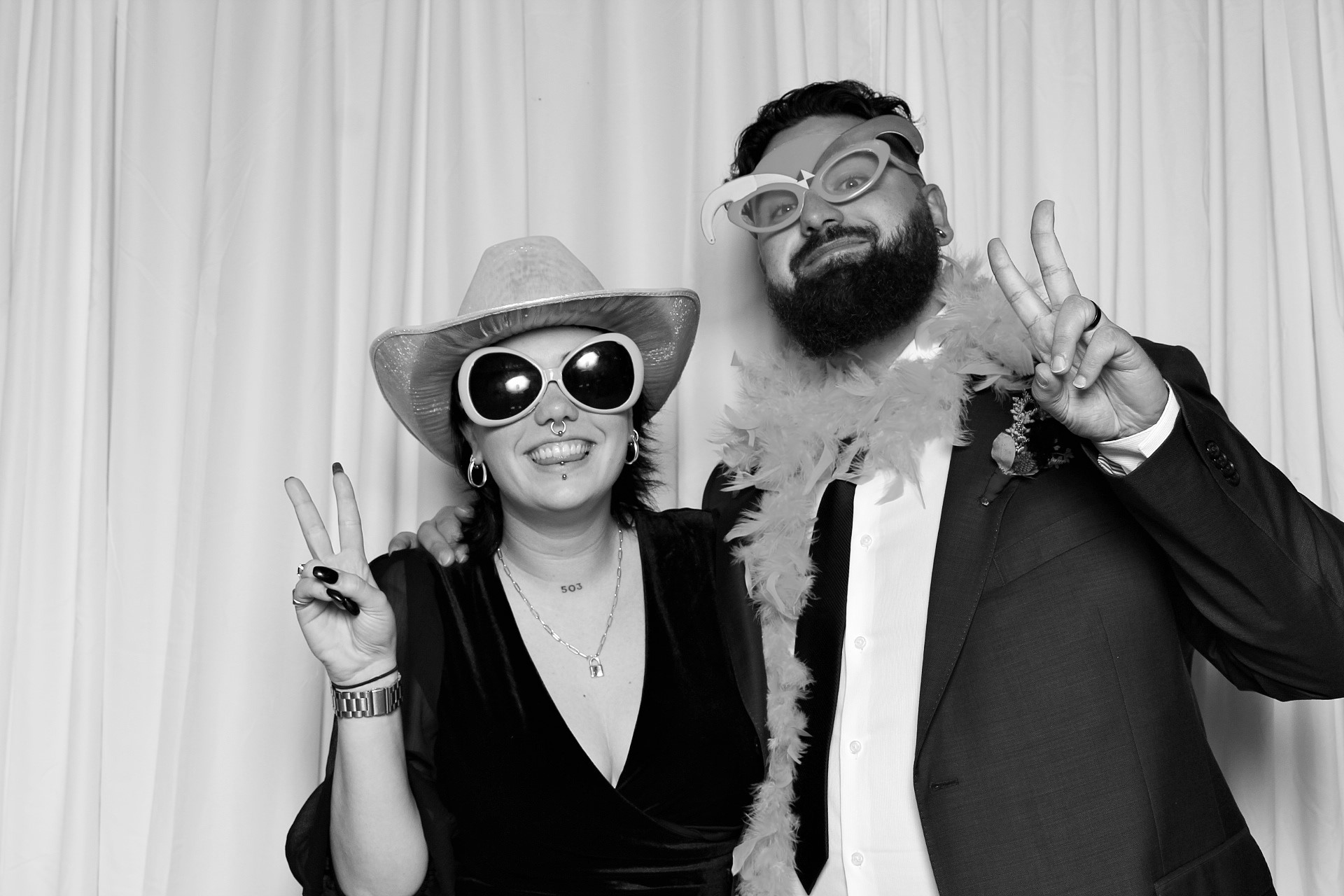 Black and white photo booth moment 5